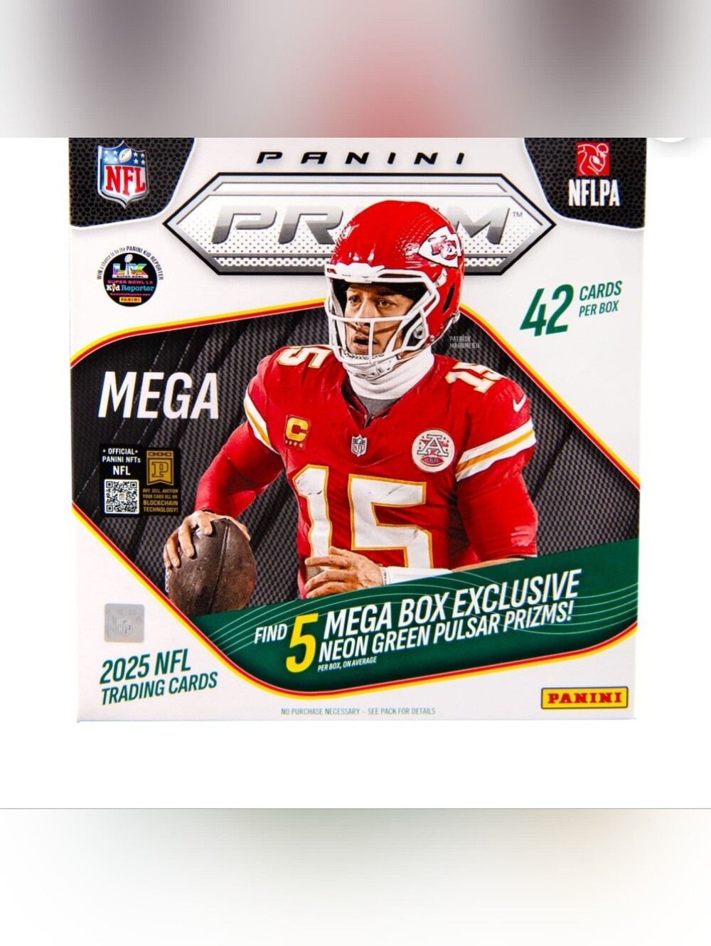 Panini Prizm 2025 NFL Mega Box - Red & White Design